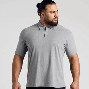 True Classic XL Heather Gray Polo Shirt Short Sleeve Men’s Casual Top
